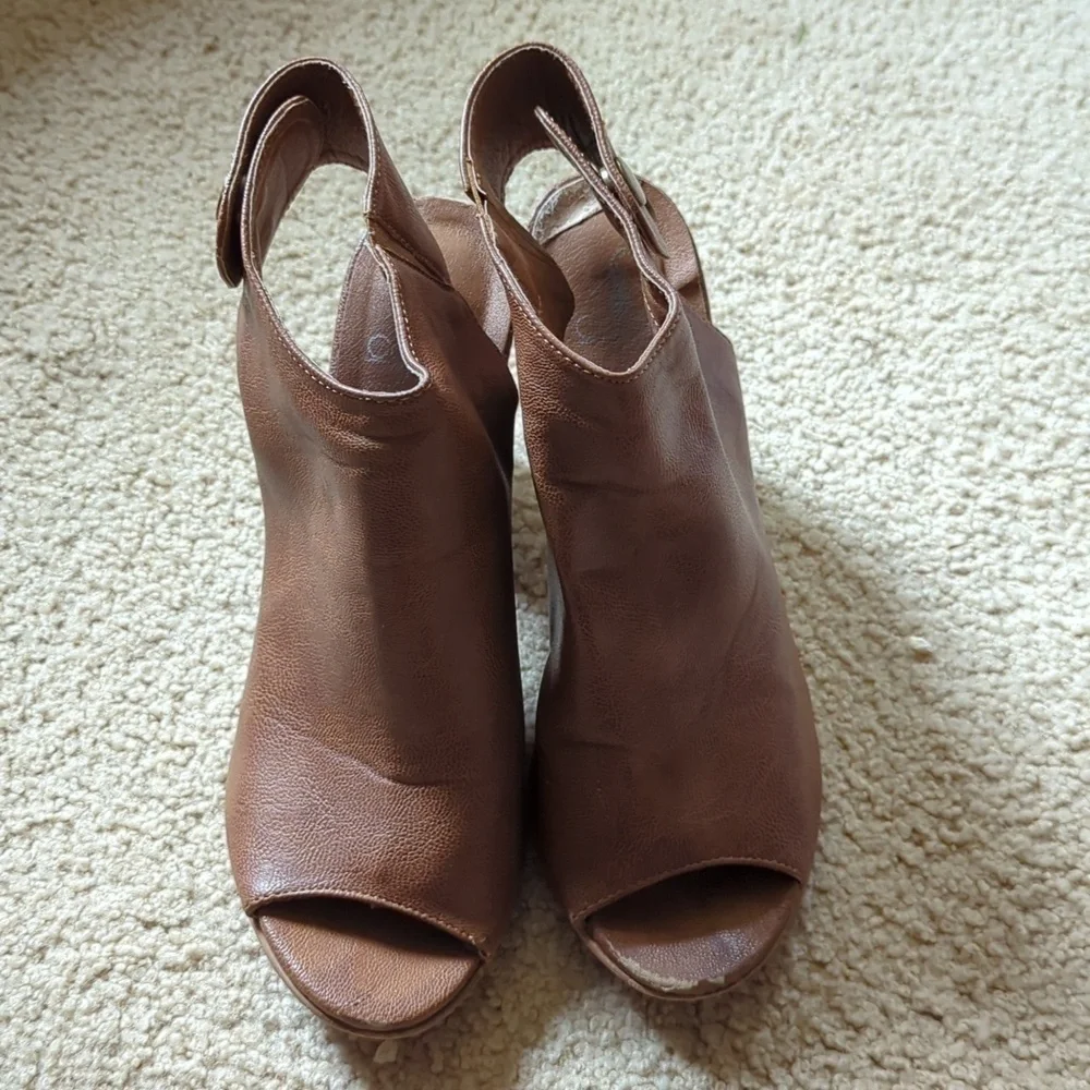 Corky's Brown Open Toe Slingback 3.5